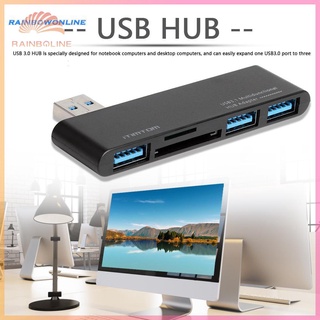 Rain อะแดปเตอร์แปลง 5 In 1 Usb Hub Splitter 5 Gbps 3 Usb 3 . 0 Sd Tf Card Reader