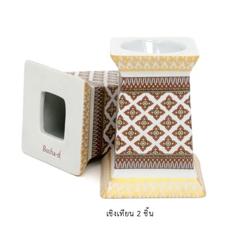 ชุดบูชาพระ แจกัน เชิงเทียน กระถางธูป ชุดหิ้งพระ เซรามิค เซรามิก ชุด 5 ชิ้น ลายไทย