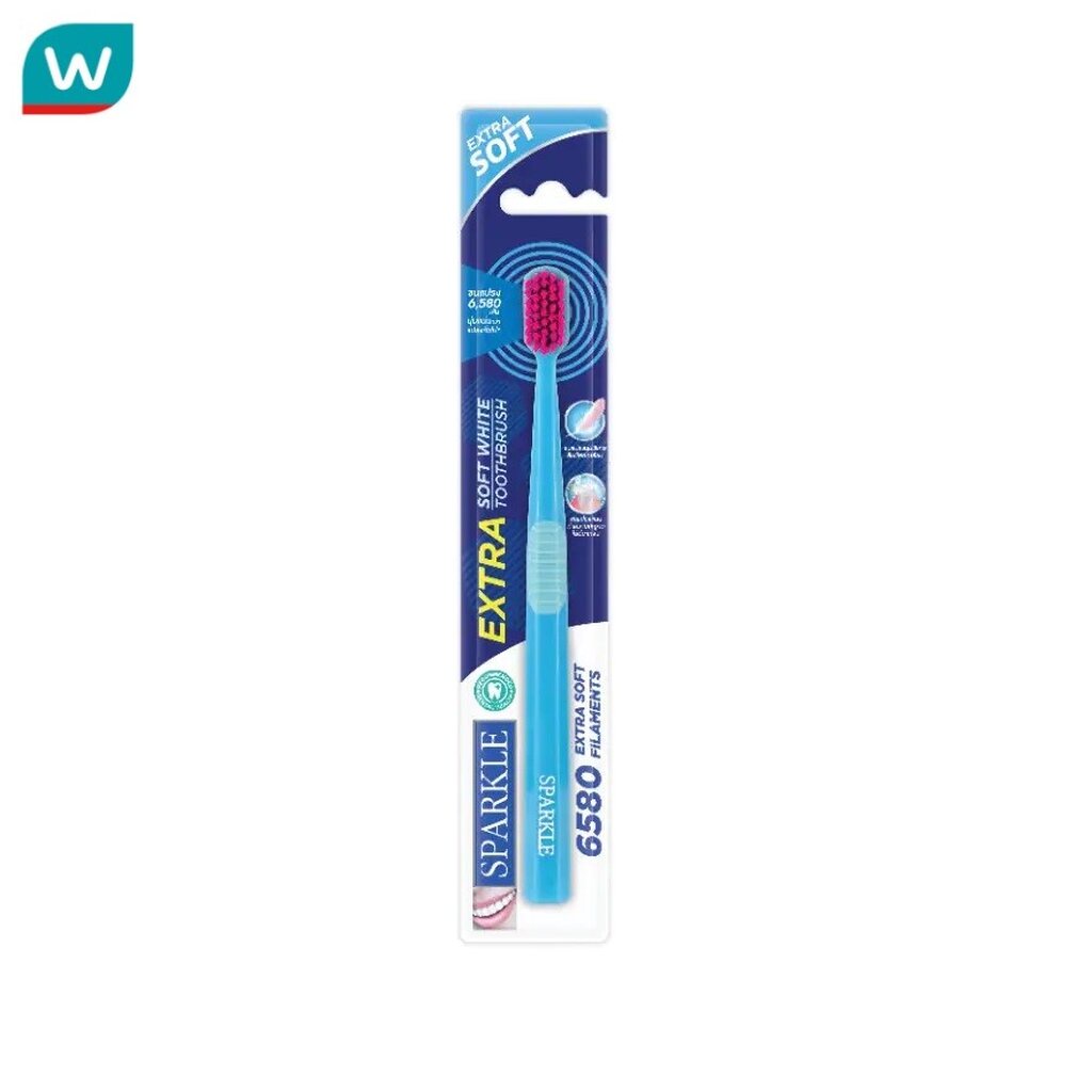 Sparkle สปาร์คเคิล แปรงสีฟัน เอ็กซ์ตร้า ซอฟท์ ไวท์ 1 ชิ้น (คละสี)
