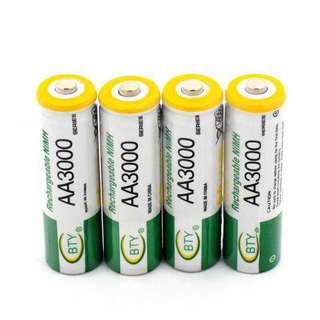 [ใส่โค้ด AUGIRE79 ลด 70.-] BTY ถ่านชาร์จ AA 3000 mAh NIMH Rechargeable Battery (4 ก้อน)