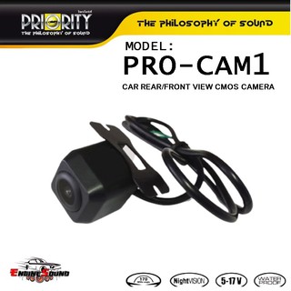 กล้องมองหลังติดรถยนต์ PRIORITY PRO-CAM1 (เหลี่ยม) ขนาดเล็กกะทัดรัดให้ภาพคมชัดสว่างด้วยเลนส์ชนิด CMOS กว้างถึง 170 องศา