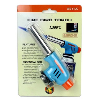 หัวพ่นแก๊ส Fire Bird Torch WS-512C ต่อหัวพ่นเข้ากับแก๊สกระป๋อง ก็สามารถใช้งานได้ทันที