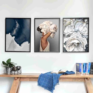 SB Design Square รูปพร้อมกรอบ DoseArt รุ่น Abstract Girl 45x60 cm/ชิ้น (48x63 cm รวมกรอบ) SET 3 PCS. (144x63x0 ซม.)