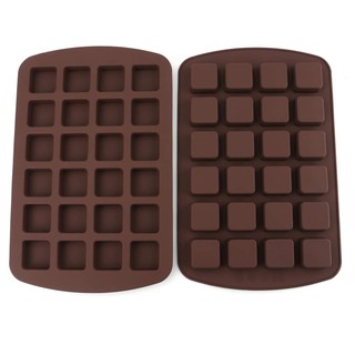 แม่พิมพ์ ซิลิโคน ช่องสี่เหลี่ยมจัตุรัส 24 ช่อง (คละสี) 24 Cavity Brownie Silicone Mold