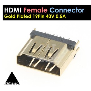 อะไหล่ พอร์ต ขั้วต่อ HDMI Gold Plated 19P 40V 0.5A Connectors Female Plug Port Jack Tail Socket Electric Terminals