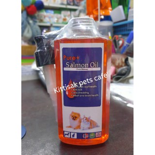 แซลมอนออยล์ น้ำมันแซลมอนบริสุทธิ์ 100% Pure+ Salmon จากประเทศนอร์เวย์ ขนาด 500ml. วิตามิน อาหารเสริมบำรุงขนและผิวหนัง