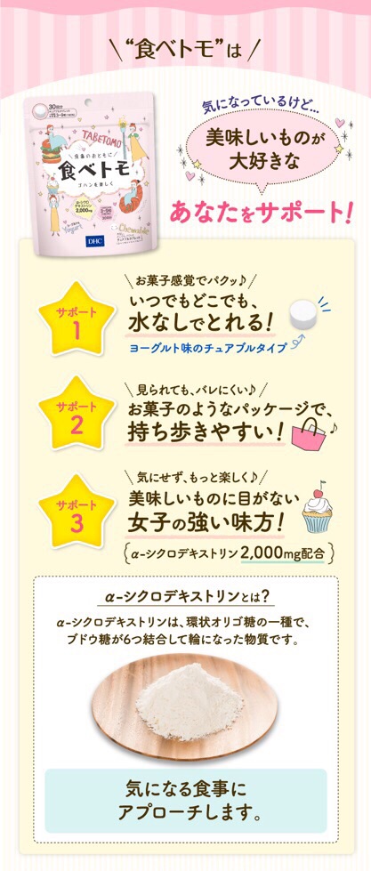 [ ส่งไวทันใจ] DHC TABETOMO ตัวช่วยบล็อคแป้งน้ำตาล ตัวช่วยไดเอท ทานง่ายรสโยเกิร์ต - รูปที่ 4