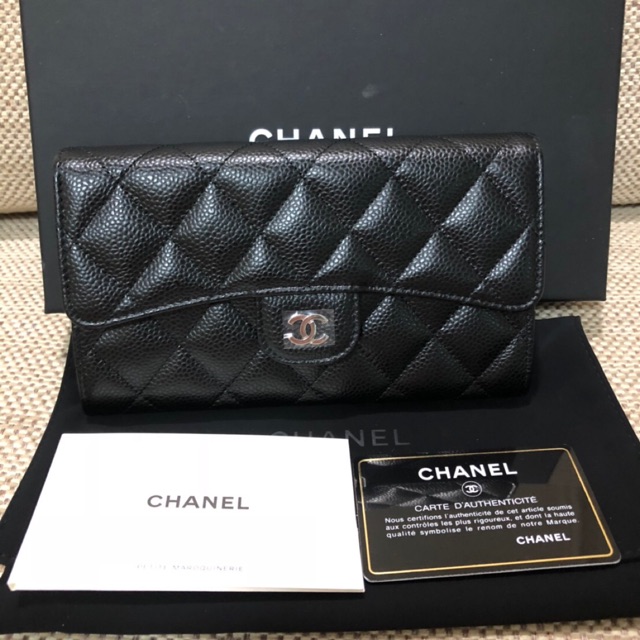 New Chanel Caviar Trifold wallet Holo25