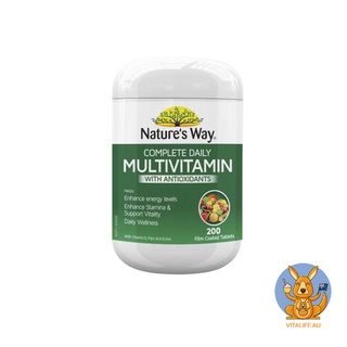 Natures Way Complete Daily Multivitamin with Antioxidants  200 CapsulesEXP.MAY/2023