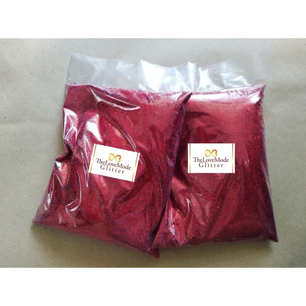 กากเพชรสีแดง (ธรรมดา) Glitter เกรด A