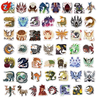 ✨ใหม่ล่าสุด Monster Hunter สติกเกอร์กราฟฟิตี้ ลายกราฟฟิติเกม กันน้ํา สําหรับติดตกแต่ง 2-50 ชิ้น ต่อชุด