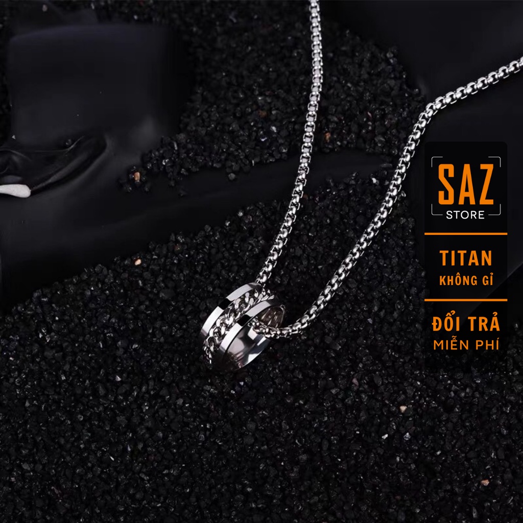 สร้อยคอ Unisex สําหรับผู้ชายและผู้หญิง โซ่ไทเทเนียมสีเงิน SAZ สวยงาม เครื่องประดับแฟชั่น - สร้อยคอ T