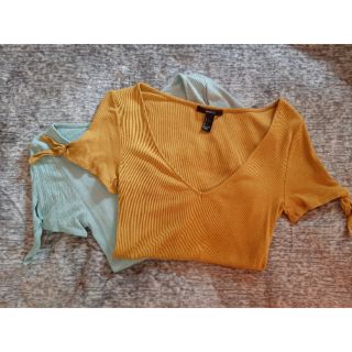 ใหม่ เสื้อยืดผ้าร่อง F21