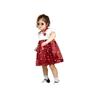 [ลดเพิ่ม200.- ใส่โค้ดINCSH15] Fer & Friends Rabbit dress ชุดเดรส แขนตุ๊กตา สีแดง สำหรับเด็กผู้หญิง
