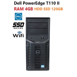 Server Dell PowerEdge T110 II Intel Xeon E3-1220 V2 @3.10GHz -RAM 4GB -HDD SSD 120GB -DVD-RW - Wi-Fi