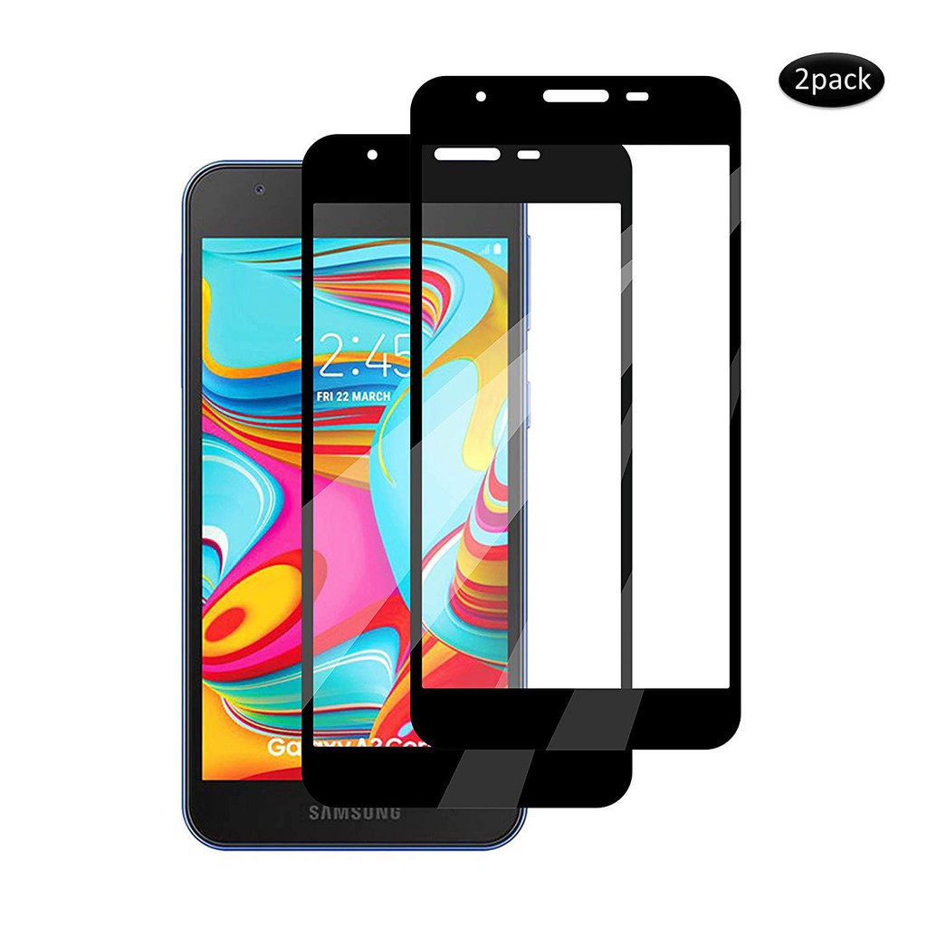 2 PCS ฟิล์มกระจกนิรภัย เต็มจอ Samsung Galaxy A2 Core อุปกรณ์กันรอยหน้าจอ SamsungA2Core กระจก กระจกนิ