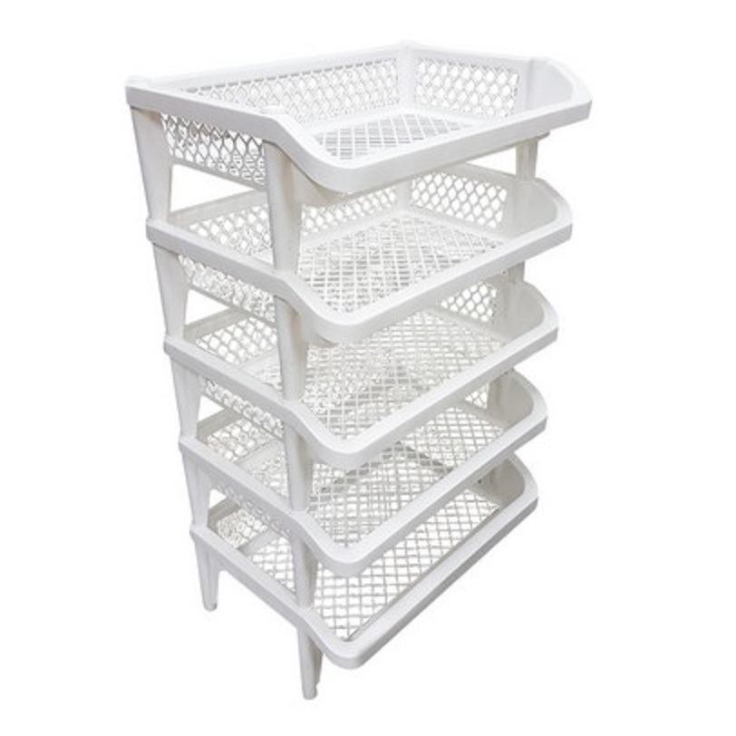 BB&shop ตะกร้าผ้าเหลี่ยม 5 ชั้น ขาว 54x37x89 ซม