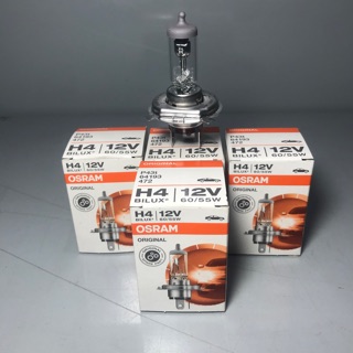 หลอดไฟหน้า H4 12V 60/55W OSRAM GERMANYแท้ อย่างดี หลอดไฟหน้าขาดไม่สว่างเปลี่ยนใหม่ดีกว่าครับ