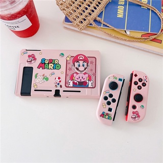 เคส TPU นิ่ม กันกระแทก ลายเกมคอนโซล Nintendo Switch OLED น่ารัก สีชมพู