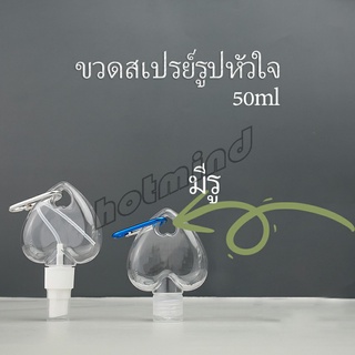 HotMind ขวดสเปรย์รูปหัวใจ พร้อมตะขอเกียว สะดวกพกพา  Heart shaped spray bottle