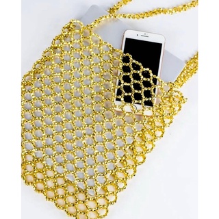 Gold beaded bag กระเป๋าสวยหรู รุ่นนี้เป็น shoulder bag สะพายไหล่ได้