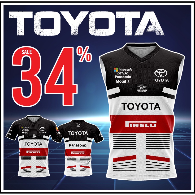 🌈✨.ใส่โค้ดSENSEI300ลด10%🌈✨เสื้อแขนสั้นพิมพ์ลาย(หน้า-หลัง) SENSEI ลายTOYOTA4