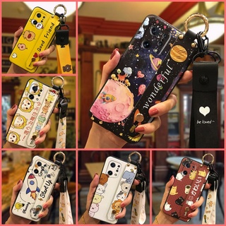 Soft Cover Phone Case For OPPO Find X5 For Woman Durable Wristband Silicone Fashion Design Cartoon Waterproof