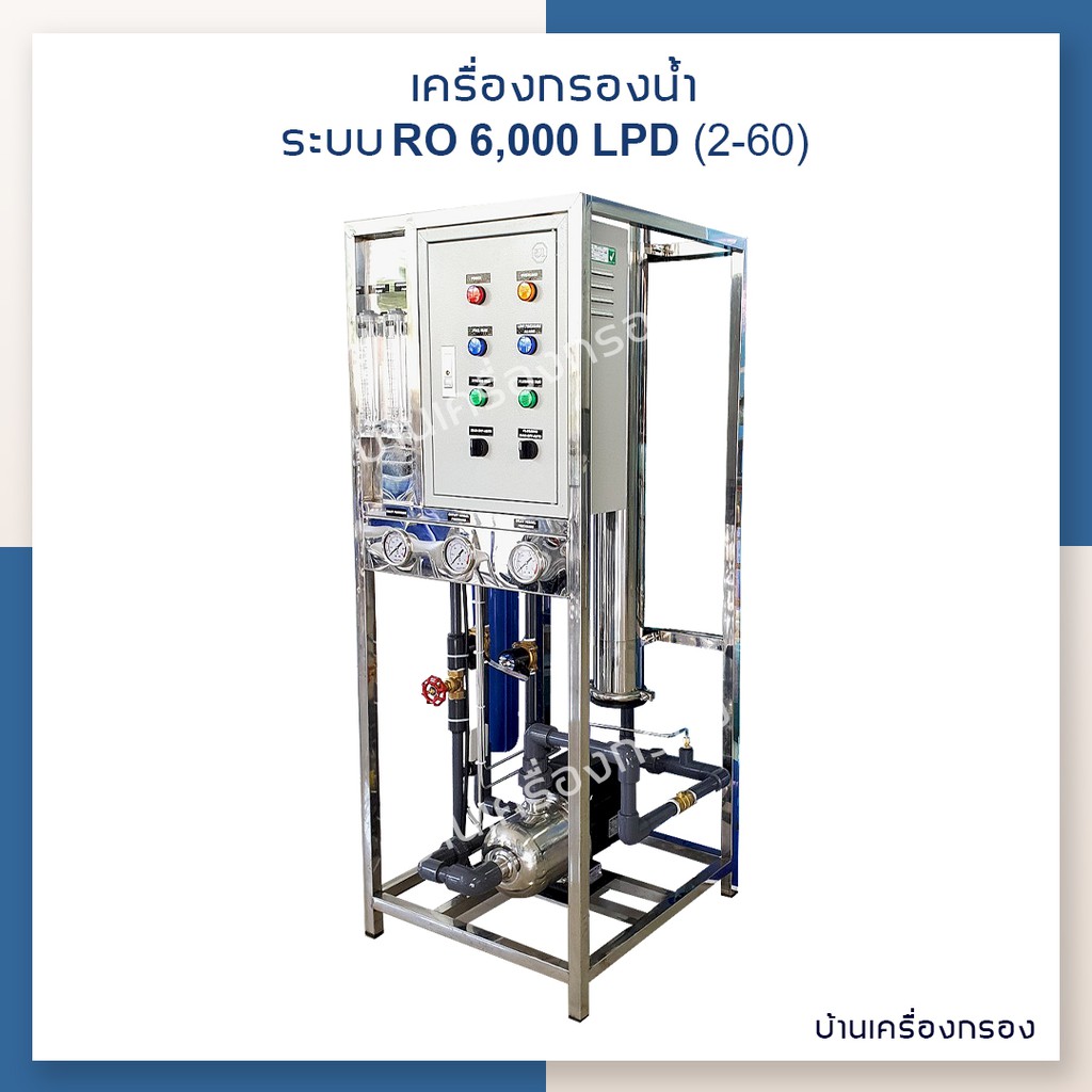 [บ้านเครื่องกรอง] เครื่องกรองน้ำดื่มอุตสาหกรรม RO 6 Q M3/DAY LOW PRESSURE (HCP 2-6) (MB 4040LX1)