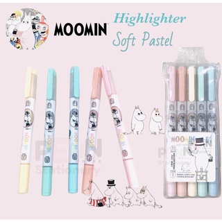 ชุดปากกาไฮไลต์ Moomin สินค้าลิขสิทธิ์แท้By MT โทนสีพาสเทล 5สีPastel