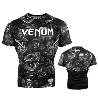 ชุดฝึกชกมวย Sanda MS ป้องกันการสึกหรอ VENUM Sanda Venom Combat แขนสั้น ระบายอากาศ แบบแห้งเร็ว