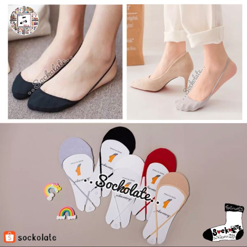 ถุงเท้าซ่อน รองเท้าเปิดส้น ถุงเท้าคัทชู ถุงเท้าสายเดี่ยว สวมหน้าเท้า  สายคล้องส้นเท้า | Shopee Thailand