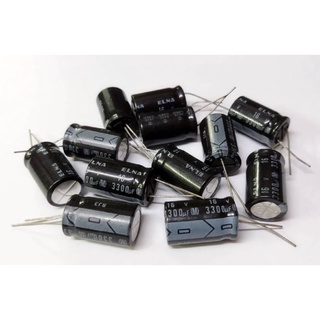 1 ชิ้น Capacitor Electrolyte 3300uf 16V ไดมิเตอร์ 16*27 ตัวเก็บประจุ อิเล็กโทรไลต์ คาปาซิเตอร์