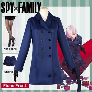 Top SPY x FAMILY Fiona Frost คอสเพลย์ เครื่องแต่งกาย เสื้อโค้ท กางเกงขาสั้น ถุงมือ ถุงเท้าตาข่าย ชุดฮาโลวีน ตกแต่งคอสเพลย์ อะนิเมะ ขายดี