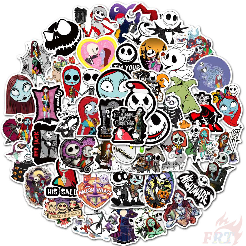 50 ชิ้น / ชุด สติกเกอร์ Tim Burton's Corpse Bride & The Nightmare Before Christmas Series สําหรับติดตกแต่งปาร์ตี้คริสต์มาส 02 ชิ้น สติกเกอร์แฟชั่น กันน้ํา DIY สําหรับตกแต่ง