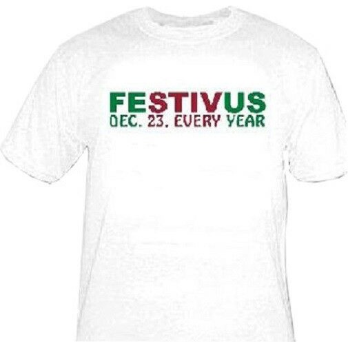 คอลูกเรือเสื้อยืดคอกลมเสื้อยืด ลาย Sitcom Seinfeld Festivus December 23 สีขาว สําหรับผู้ชาย และผู้ให
