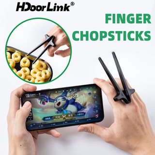 Hdoorlink สไตล์ใหม่ ป้องกันสิ่งสกปรก ขนม ตะเกียบ เล่นเกม ตะเกียบนิ้ว คลิปช่วยขี้เกียจ