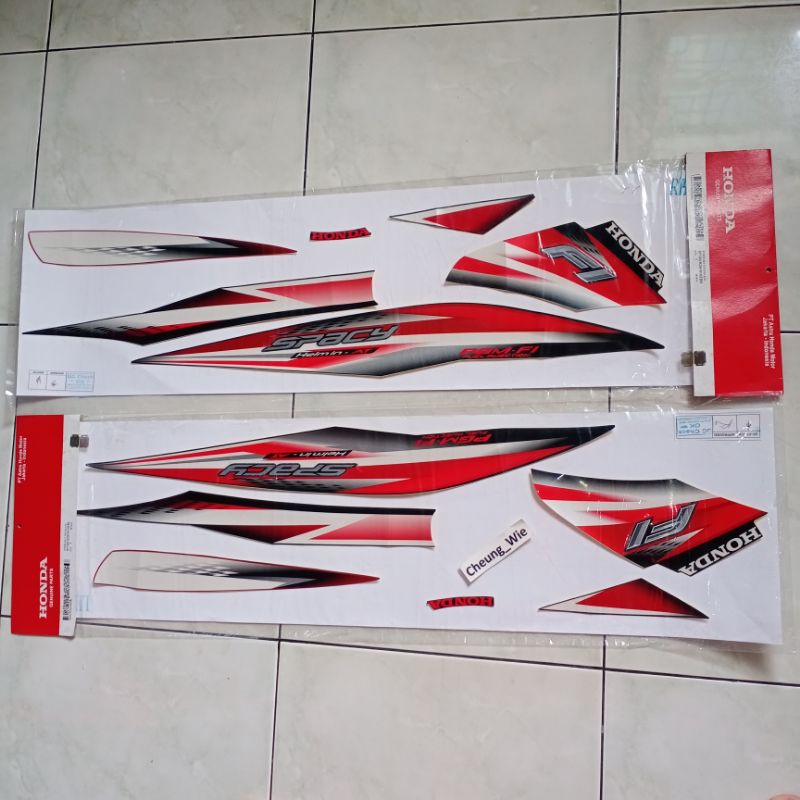 MERAH 871X0K39N10ZBL & 871X0K39N10ZBR body striping trim หมวกกันน็อค Spacy F1 ปี 2014 Majestic Red o