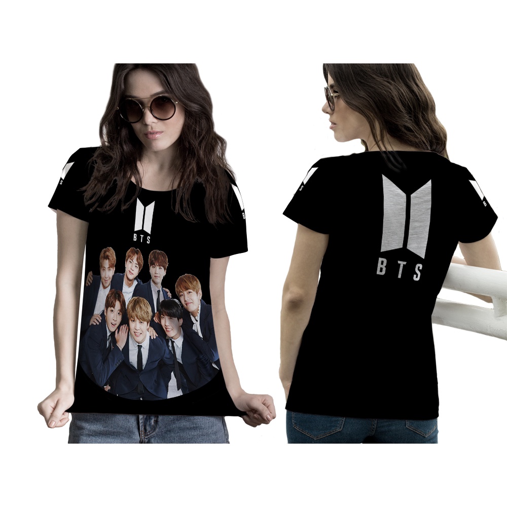 TiniShop - เสื้อยืด Kpop BTS พิมพ์เต็มรูปแบบของผู้หญิง 3D / เสื้อยืด BTS ดั้งเดิม / Cool BTS