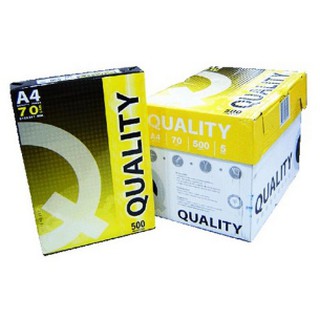 กระดาษถ่ายเอกสาร [Quality] 70g A4 กล่องเหลือง (500 แผ่น) 5 รีม/กล่อง