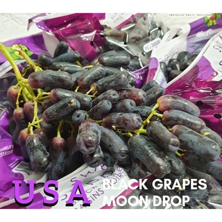 TOP-1องุ่นแม่มด องุ่นเล็บมือนาง (1กก) Moon Drops Grape (USA/AUS) Sweet Sapphire ~ลดพิเศษ~ องุ่นดำไร้เมล็ด