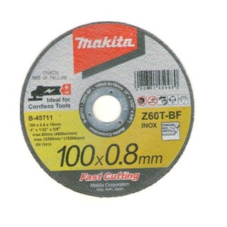 MAKITA ใบตัดสแตนเลส 4" B-45711 cutting wheels บาง 0.8mm