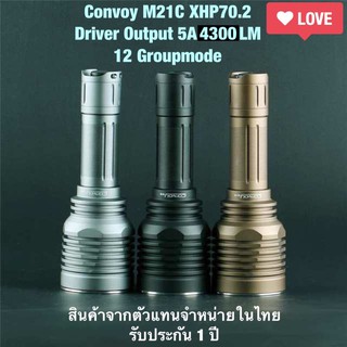 ไฟฉาย M21C XHP70.2 4300lm 12 GruopMode แสงพุ่ง + กว้าง