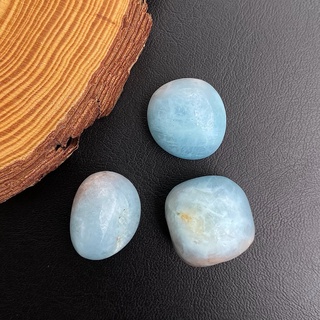 เซ็ตหินอความารีน ก้อนขัดมัน 3ชิ้น (Aquamarine Tumbled Set) #5