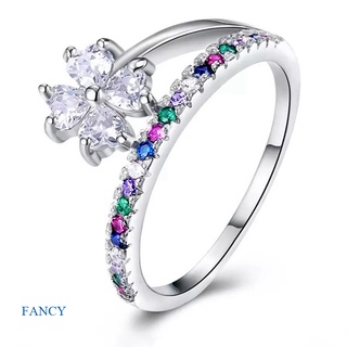 Fancy แหวน ประดับหิน CZ หลากสี เครื่องประดับ สําหรับผู้หญิง ใส่ได้ทุกวัน ปาร์ตี้