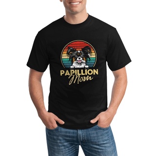 เสื้อยืดคอกลมเสื้อยืดลําลอง พิมพ์ลาย Papillion Mom Funny Dog Lover เหมาะกับของขวัญ สําหรับผู้ชายS-5XL