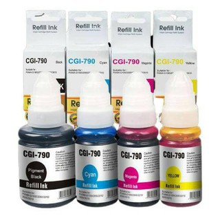 Refill Inkjet​ หมึกเติม​ CANON​ CGI790BK/C/M/Y เทียบเท่าหมึกแท้เกรดพรีเมี่ยม​ รับประกัน​ 100%