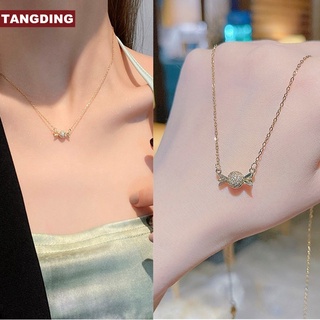 【COD Tangding】 สร้อยคอโซ่ ประดับเพชร สีแคนดี้ แฟชั่นสไตล์เกาหลี สําหรับผู้หญิง