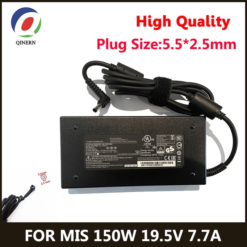 19.5V 7.7A อะแดปเตอร์แล็ปท็อป 150W สําหรับ MSI GS60 GS70 GE62 GS40 GS63 GL62 MS-16H7 MS16H Ghost Pro