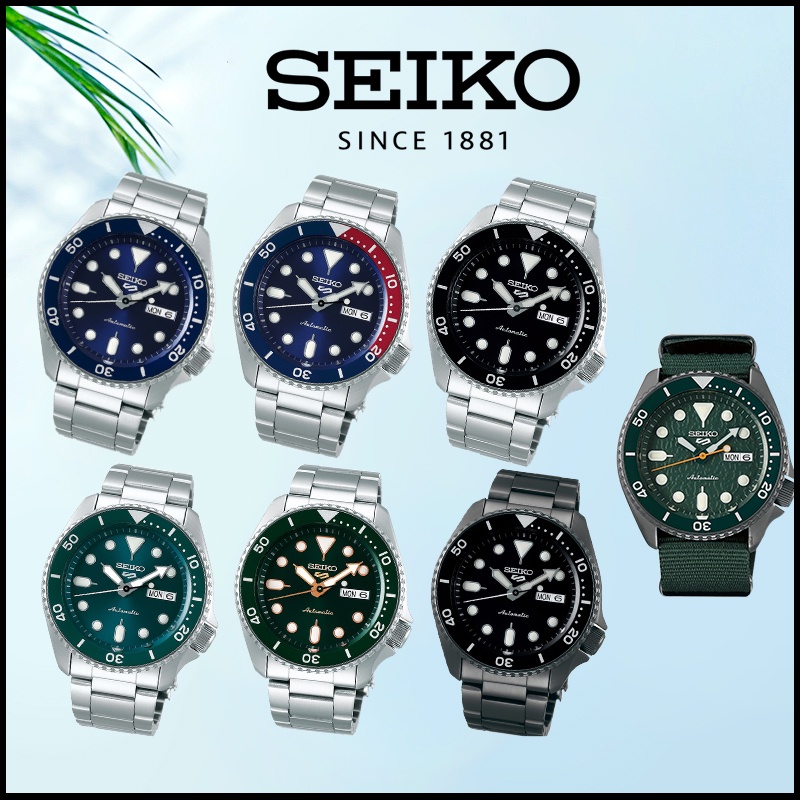 Seiko Sport 5 Automatic นาฬิกาข้อมือผู้ชาย สาย Stainless Steel รุ่น SRPD51K1 SRPD53K1 SRPD55K1นาฬิกาของแท้รับประกัน 1 ปี