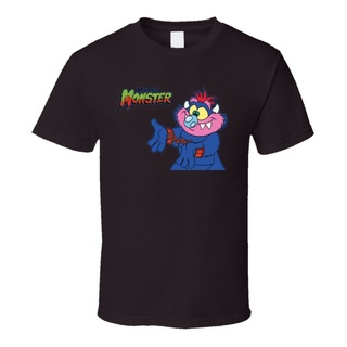 เสื้อผ้าผชขายดี เสื้อยืด พิมพ์ลายการ์ตูน My Pet Monster 80S สีน้ําตาล สําหรับผู้ชายS-5XL